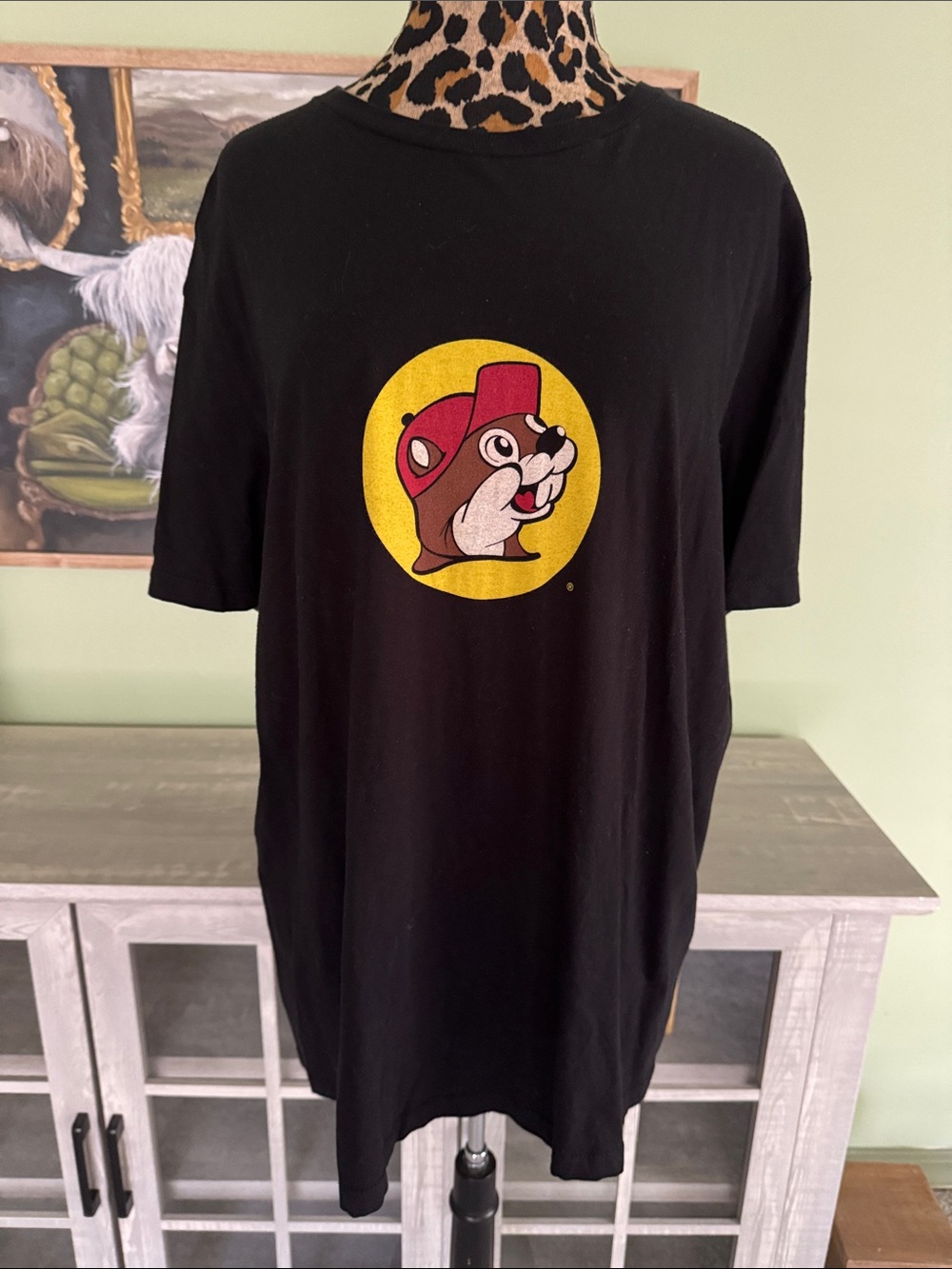 Buc-ee's Black Logo Graphic Tee - Yellow & Red Mascot